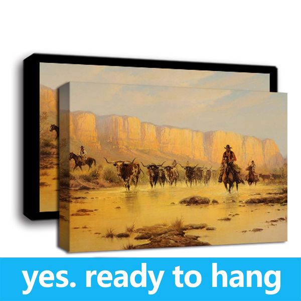 framed wall art hd canvas print oil printing western cowboys, cattle crossing the river home decor - ready to hang
framed wall art hd canvas print oil printing western cowboys, cattle crossing the river home decor - ready to hang