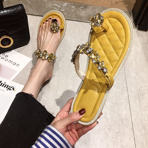 slippers women wear-resistant 2020 summer new korean version of wild rhinestone flat bottom beach sandals women's shoes, Black
slippers women wear-resistant 2020 summer new korean version of wild rhinestone flat bottom beach sandals women's shoes, Black