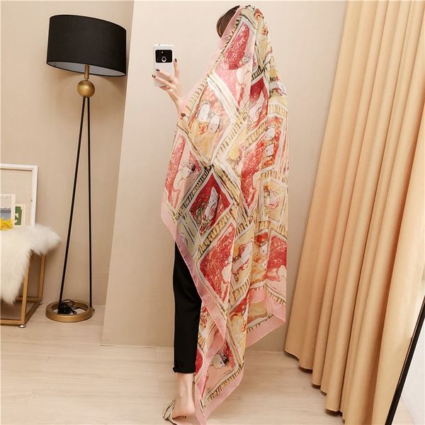 scarves female wild silk scarves four seasons yourou european style character pattern scarf shawl dual oversized spring and summer22, Blue;gray
scarves female wild silk scarves four seasons yourou european style character pattern scarf shawl dual oversized spring and summer22, Blue;gray