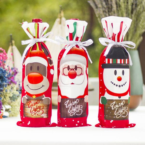 merry christmas wine bottle bag covers string tie neck santa claus deer bottle decoration holder cover bag clothes xmas party10p
merry christmas wine bottle bag covers string tie neck santa claus deer bottle decoration holder cover bag clothes xmas party10p