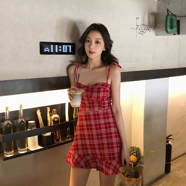 casual dresses ead red check retro high waist slim dress female 2021 summer fashion personality temperament sweet suspender mini, Black;gray
casual dresses ead red check retro high waist slim dress female 2021 summer fashion personality temperament sweet suspender mini, Black;gray
