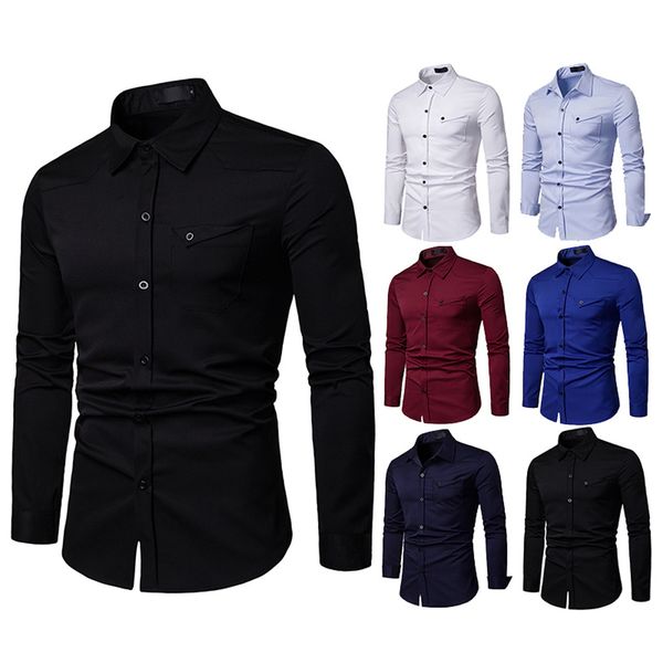 mens dress shirts business casual long sleeved single breasted male blouse clothing formal shirts for men camisas de hombre, White;black
mens dress shirts business casual long sleeved single breasted male blouse clothing formal shirts for men camisas de hombre, White;black