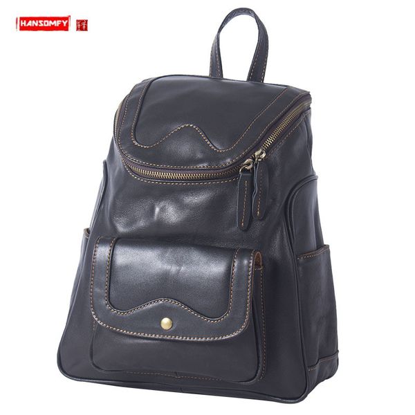 the first layer of leather backpack women shoulder bag female bag original handmade retro leather backpack casual schoolbag
the first layer of leather backpack women shoulder bag female bag original handmade retro leather backpack casual schoolbag