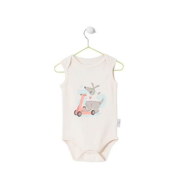 red kangaroo baby organic cotton bodysuits (9mths-12mths, White