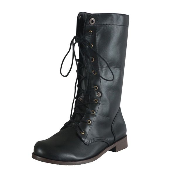 sagace men's women's flat rounded low-heeled lace-up shoes western middle tube boots retro knight boots 2020, Black
sagace men's women's flat rounded low-heeled lace-up shoes western middle tube boots retro knight boots 2020, Black