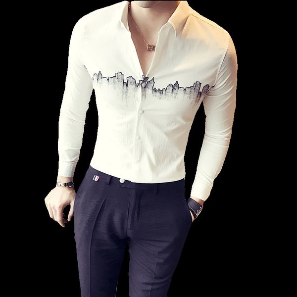 2019 spring new men tuxedo shirts long sleeve slim fit business casual shirt men fashion print party shirts camisa masculina, White;black
2019 spring new men tuxedo shirts long sleeve slim fit business casual shirt men fashion print party shirts camisa masculina, White;black