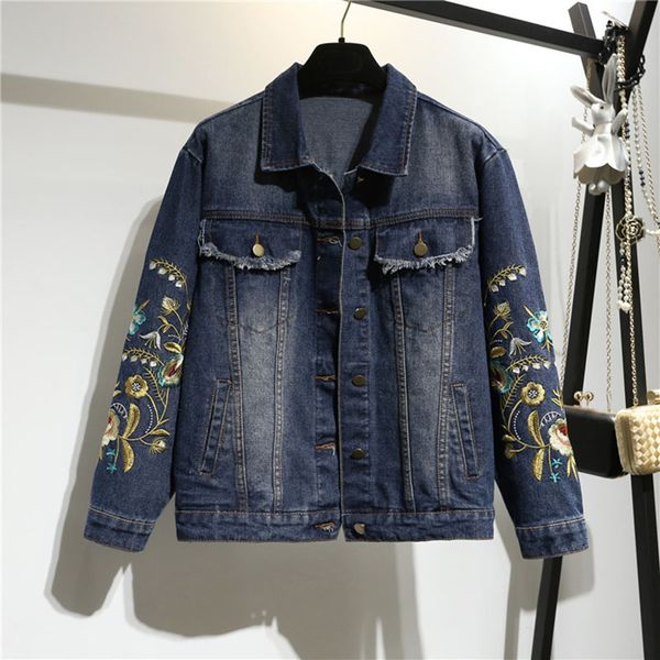 5xl autumn long sleeve jeans jacket plus size women new elegant embroidery flower loose cowboy outwear female coat 2019, Black;brown
5xl autumn long sleeve jeans jacket plus size women new elegant embroidery flower loose cowboy outwear female coat 2019, Black;brown