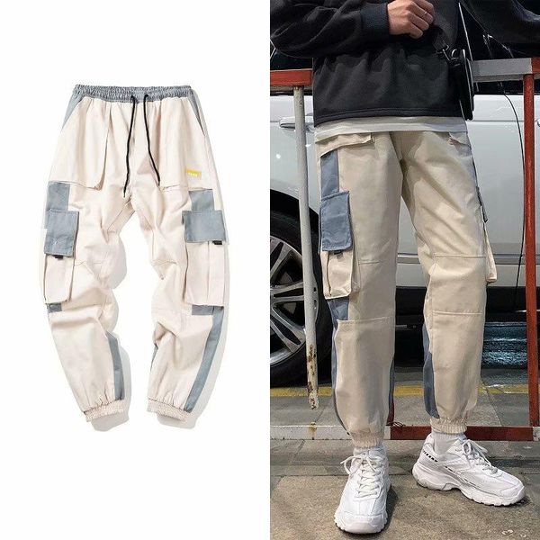 men's pants mens hip hop streetwear multi pockets cargo harem casual male track joggers trousers, Black
men's pants mens hip hop streetwear multi pockets cargo harem casual male track joggers trousers, Black