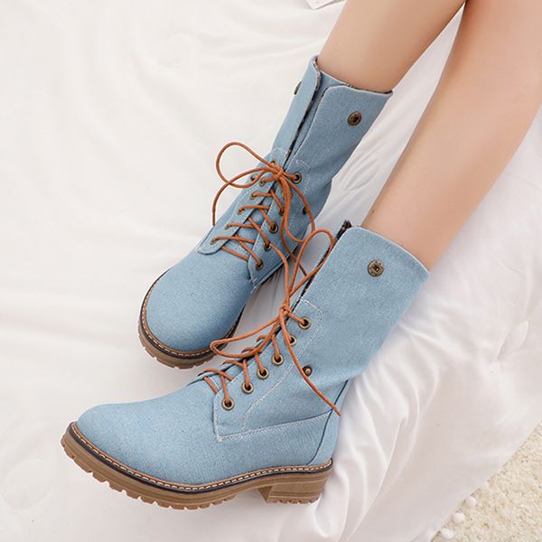 fashion pure denim winter boots women fleeces keep warm snow boots round toe lace-up square heels vintage women, Black
fashion pure denim winter boots women fleeces keep warm snow boots round toe lace-up square heels vintage women, Black