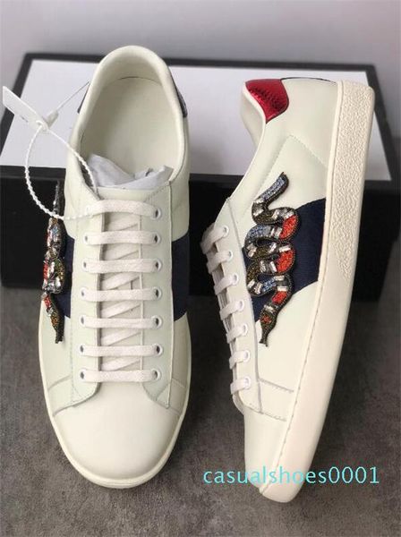 classic ace leather sneaker crystal embroidered designer shoe low-ace flat trainers rubber bottom snake bee pattern casual shoes ac01, Black
classic ace leather sneaker crystal embroidered designer shoe low-ace flat trainers rubber bottom snake bee pattern casual shoes ac01, Black