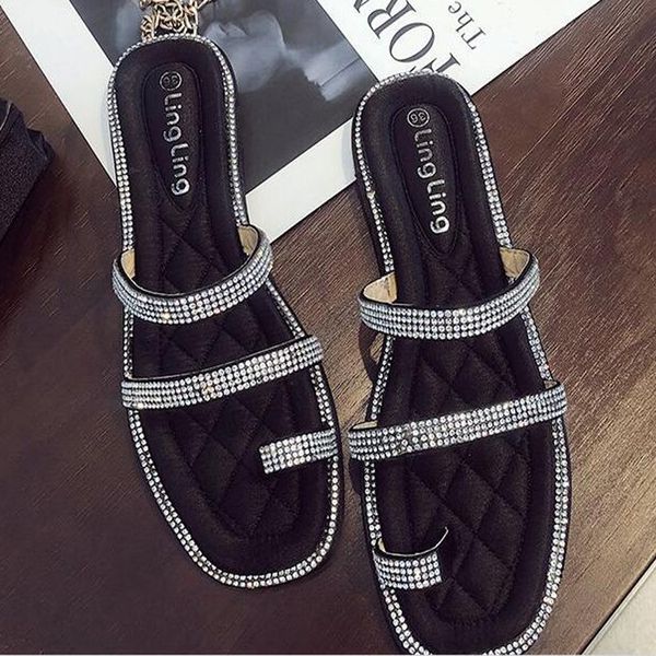 coolsa new women's fashion rhinestone toe slippers lady's sequins flat slippers comfortable flat shoes drop shipping hot, Black
coolsa new women's fashion rhinestone toe slippers lady's sequins flat slippers comfortable flat shoes drop shipping hot, Black