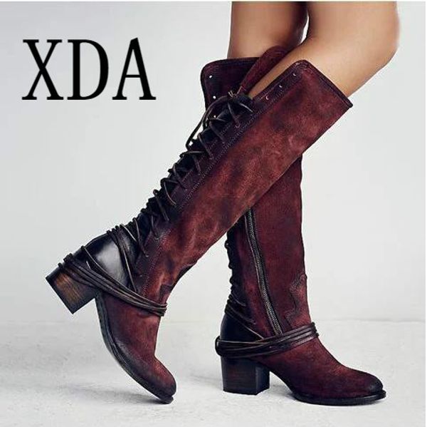 xda winter knee high boots flock high heel lace up casual boot fashion ladies cross tied long boots botas mujer femme shoes b200, Black
xda winter knee high boots flock high heel lace up casual boot fashion ladies cross tied long boots botas mujer femme shoes b200, Black