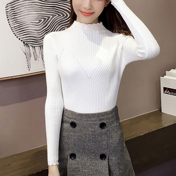 puimentiua 2019 autumn winter women slim fitting sweater long sleeved knitting pullover triangular cut collar jumper pull femme, White;black
puimentiua 2019 autumn winter women slim fitting sweater long sleeved knitting pullover triangular cut collar jumper pull femme, White;black