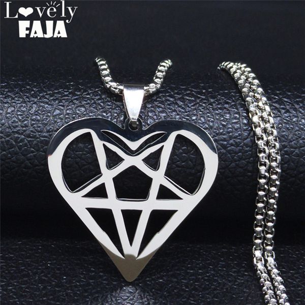 2020 fashion stainless steel satan necklace for women silver color heart pentagram necklace jewelry collares de moda n3113s03
2020 fashion stainless steel satan necklace for women silver color heart pentagram necklace jewelry collares de moda n3113s03