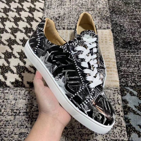 белый черный граффити лакированная кожа low-top junior red bottom sneaker shoes для женщин, мужчин повседневная ходьба, элегантная свадьба, Black
белый черный граффити лакированная кожа low-top junior red bottom sneaker shoes для женщин, мужчин повседневная ходьба, элегантная свадьба, Black