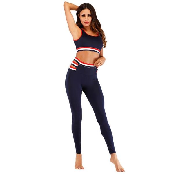 women fashion fitness clothes set stripes bra pants 2-pieces set sports, casual all seasons tight-fitting, White;black
women fashion fitness clothes set stripes bra pants 2-pieces set sports, casual all seasons tight-fitting, White;black