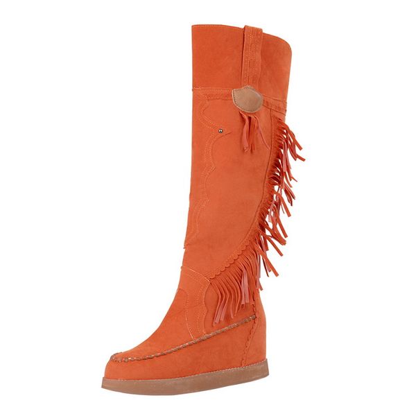 2020 mid calf winter boots women's ethnic flat shoes warm fur boots low heel suede long fringe winter embroidered boot, Black
2020 mid calf winter boots women's ethnic flat shoes warm fur boots low heel suede long fringe winter embroidered boot, Black