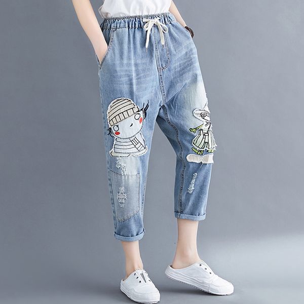 women jeans denim pants bottoms trousers big loose cartoon patchwork sweet cute fashion casual for spring summer bo19191520, Blue
women jeans denim pants bottoms trousers big loose cartoon patchwork sweet cute fashion casual for spring summer bo19191520, Blue