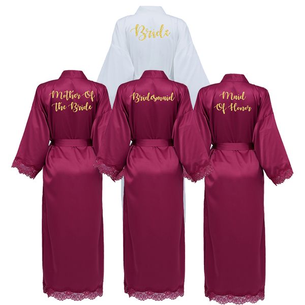 yuxinbridal 2020 burgundy women long matt satin lace robes bridal kimono bride robes bridesmaid robes wedding party sleepwear, Black;red
yuxinbridal 2020 burgundy women long matt satin lace robes bridal kimono bride robes bridesmaid robes wedding party sleepwear, Black;red