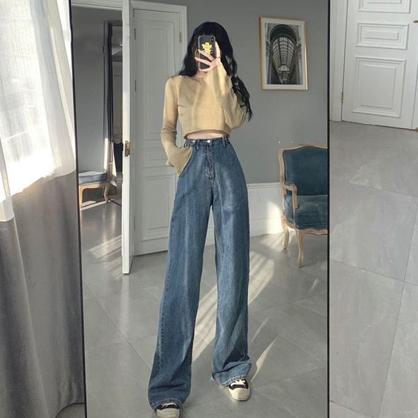 high waist mom jeans vintage wide leg jeans boyfriends full-length loose denim pants for women 2020 straight trousers streetwear, Blue
high waist mom jeans vintage wide leg jeans boyfriends full-length loose denim pants for women 2020 straight trousers streetwear, Blue