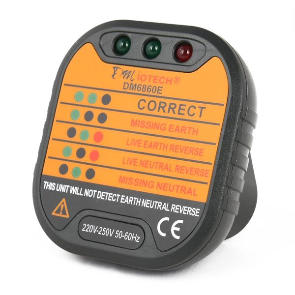 uxcell dm6860e mains socket outlet tester neutral live earth detection meter wall plug uk 220v-250v
uxcell dm6860e mains socket outlet tester neutral live earth detection meter wall plug uk 220v-250v