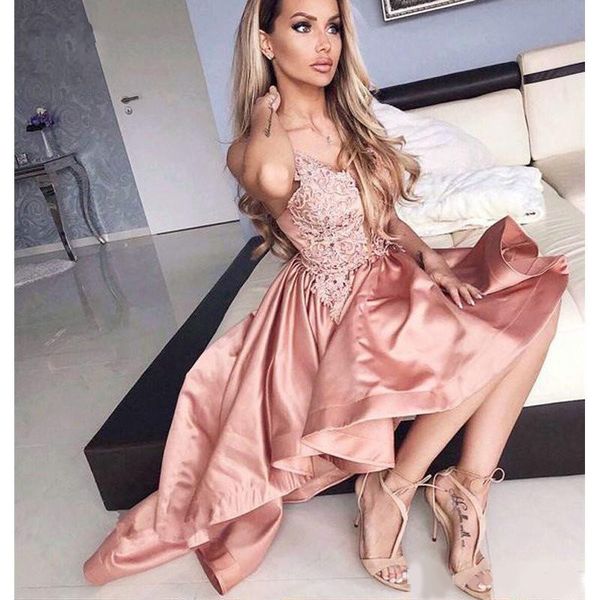 chic pink hi lo graduation dresses 2020 spaghetti lace applique piping ball gown satin homecoming dress prom short party evening, Blue;red
chic pink hi lo graduation dresses 2020 spaghetti lace applique piping ball gown satin homecoming dress prom short party evening, Blue;red