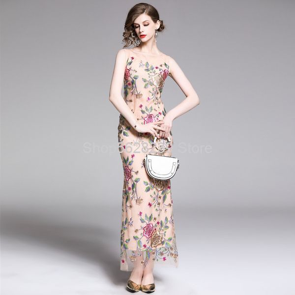 2020 season women's wear round neck sleeveless bag hip long mesh embroidery dress dress, Black;gray
2020 season women's wear round neck sleeveless bag hip long mesh embroidery dress dress, Black;gray