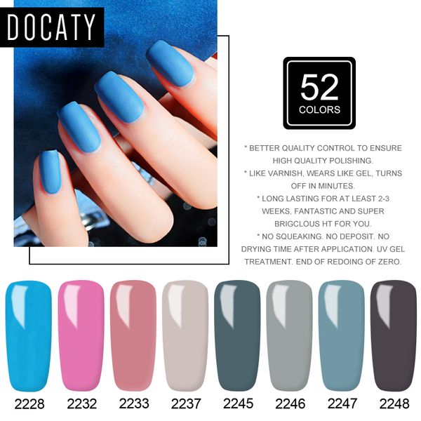 docaty 8 ml nail gel polish for manicure uv led 52 colors nail varnish hybrid semi permanent gel lacquer art design tools, Red;pink
docaty 8 ml nail gel polish for manicure uv led 52 colors nail varnish hybrid semi permanent gel lacquer art design tools, Red;pink