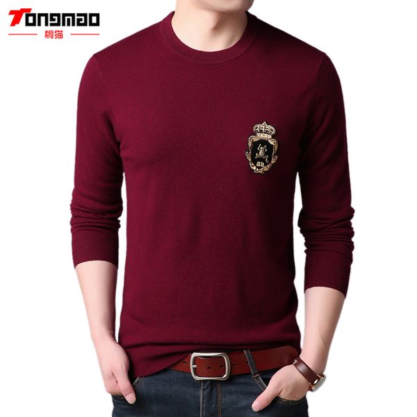 tongmao autumn winter men clothes casual solid color o-neck mens sweater 100% wool warm slim fit crown knitted men pullover 6508, White;black
tongmao autumn winter men clothes casual solid color o-neck mens sweater 100% wool warm slim fit crown knitted men pullover 6508, White;black