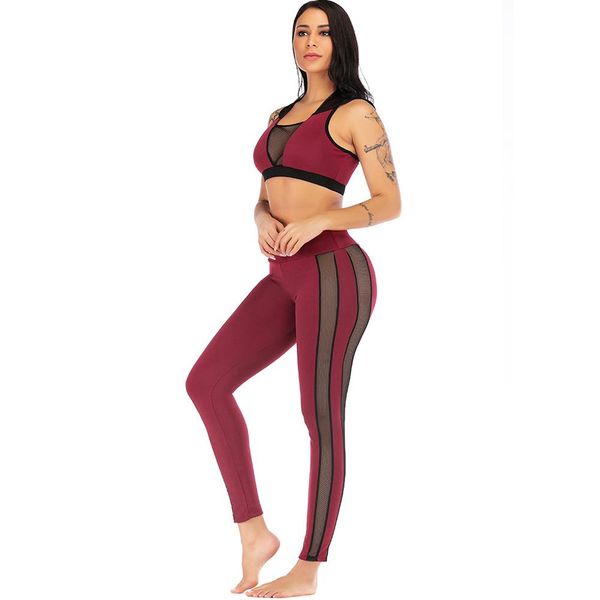 2019 new tracksuit overalls deep v women's stitching mesh beauty back fitness sports suit yoga set clothing wine red, White;red
2019 new tracksuit overalls deep v women's stitching mesh beauty back fitness sports suit yoga set clothing wine red, White;red