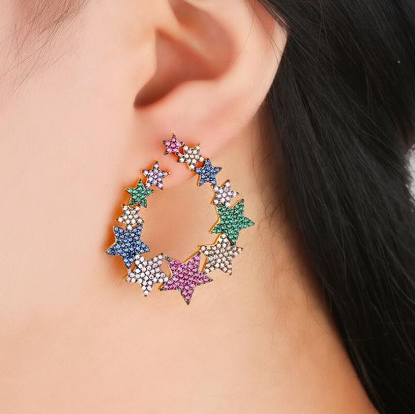 new pentagram color zirconium earrings color matching rainbow star earrings the gift for women and girls, Golden
new pentagram color zirconium earrings color matching rainbow star earrings the gift for women and girls, Golden