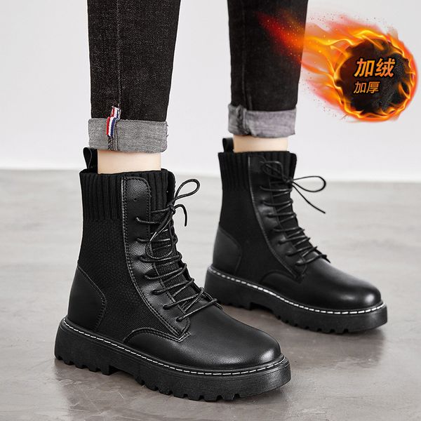 boots women british style 2019 new versatile women's boots autumn trend elastic socks plush warm leather, Black
boots women british style 2019 new versatile women's boots autumn trend elastic socks plush warm leather, Black