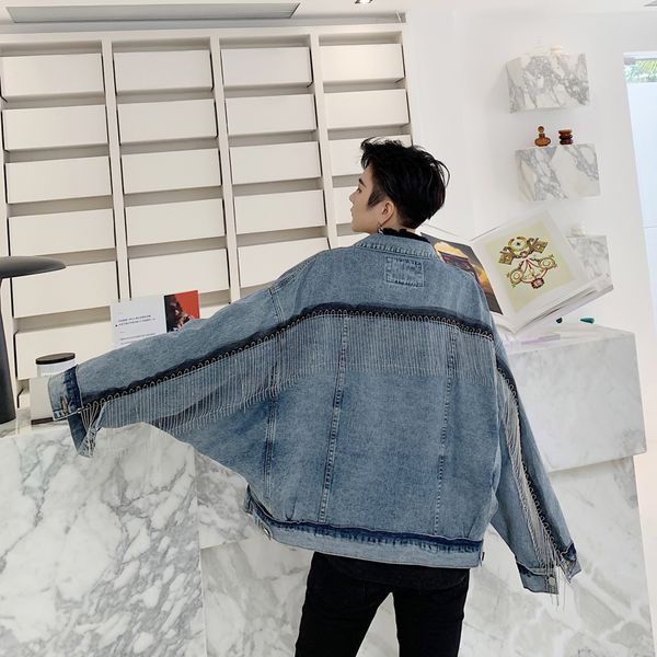 male women vintage fashion streetwear hip hop jean jackets cowboy outerwear men bat sleeve tassel loose casual short denim coat, Black;brown
male women vintage fashion streetwear hip hop jean jackets cowboy outerwear men bat sleeve tassel loose casual short denim coat, Black;brown