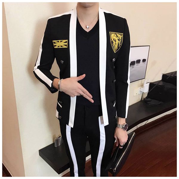 100%real mens luxury black with white binding embroidery slim jacket/fashion model tuxedo jacket/asia size, Black;brown
100%real mens luxury black with white binding embroidery slim jacket/fashion model tuxedo jacket/asia size, Black;brown