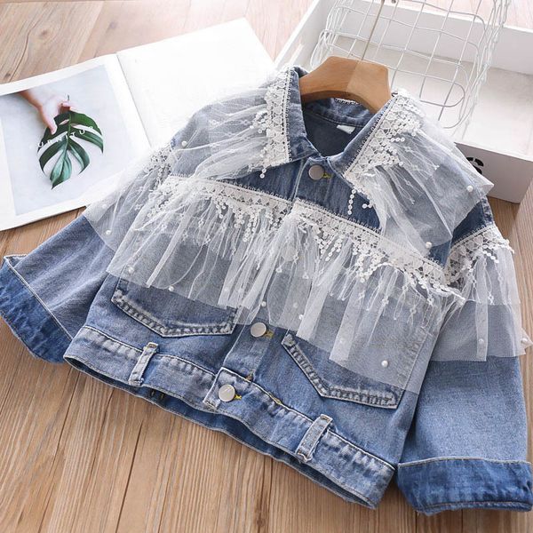 2020 spring and autumn new lace lace denim jacket korean short jacket cute girl foreign children's clothing, Blue;gray
2020 spring and autumn new lace lace denim jacket korean short jacket cute girl foreign children's clothing, Blue;gray