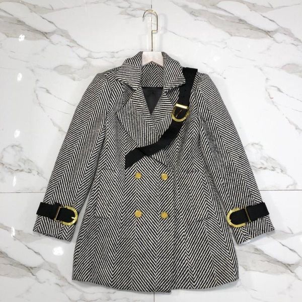 106830 classic polyester women autumn winter extra long jacket vintage lady double breasted formal blazer, Black
106830 classic polyester women autumn winter extra long jacket vintage lady double breasted formal blazer, Black