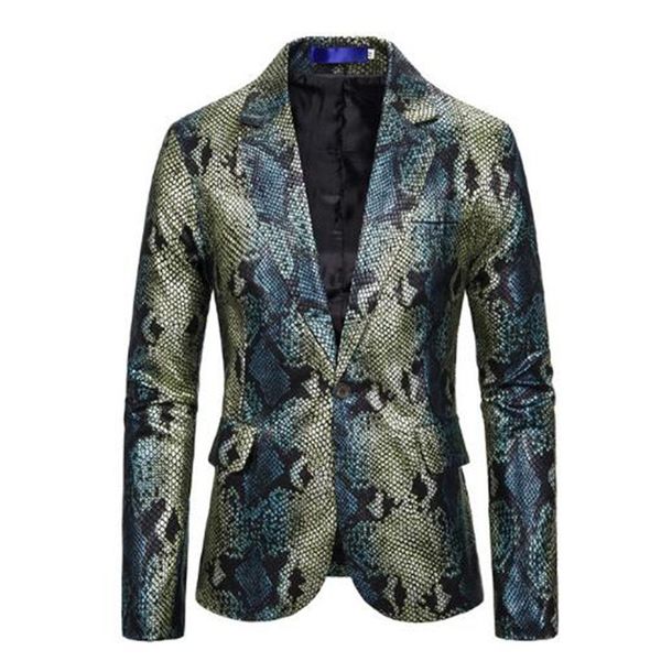 men blazer causal suit green silver suit jackets fashion python punk style print stage host singer musician costume, White;black
men blazer causal suit green silver suit jackets fashion python punk style print stage host singer musician costume, White;black
