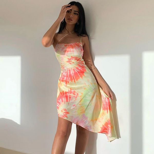 tie dye print spaghetti strap dress woman summer elegant backless asymmetric hem long dresses robe streetwear female, Black;gray
tie dye print spaghetti strap dress woman summer elegant backless asymmetric hem long dresses robe streetwear female, Black;gray