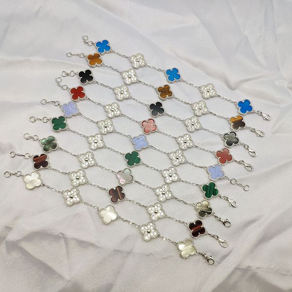 boho five-leaf clover five-flower bracelet women fashion double-pattern wild temperament silver color mosaic zircon bracelet couple jewelry, Black
boho five-leaf clover five-flower bracelet women fashion double-pattern wild temperament silver color mosaic zircon bracelet couple jewelry, Black