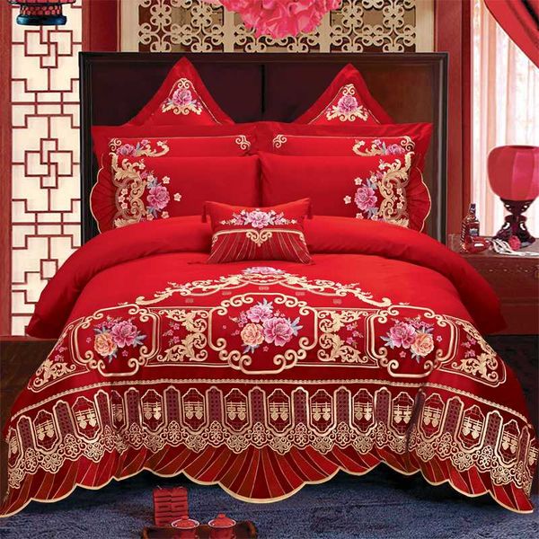 red wedding style bedding set flowers embroidery 100s satin egyptian cotton duvet cover bed sheet bedspread pillowcases
red wedding style bedding set flowers embroidery 100s satin egyptian cotton duvet cover bed sheet bedspread pillowcases