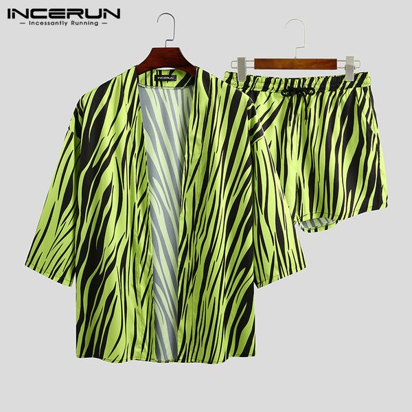 men's tracksuits fashion beach men sets printing summer open stitch 3/4 sleeve cardigan shorts casual streetwear hawaiian incerun s-5x, Gray
men's tracksuits fashion beach men sets printing summer open stitch 3/4 sleeve cardigan shorts casual streetwear hawaiian incerun s-5x, Gray