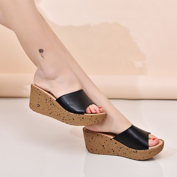 solid genuine leather open toe platform sandals women chunky carved dots wedges high heels creepers sandalias sew ladies zapatos, Black
solid genuine leather open toe platform sandals women chunky carved dots wedges high heels creepers sandalias sew ladies zapatos, Black