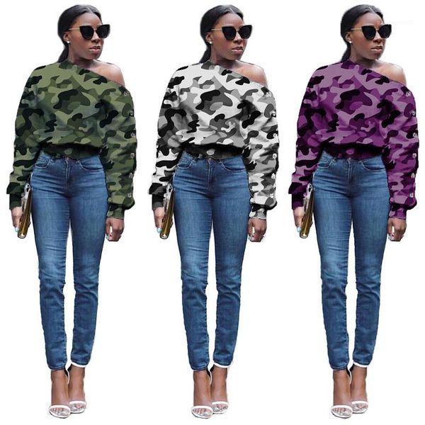 printed button casual long sleeved pullover tshirts fashion women tees camouflage designer tshirts women one shoulder, White
printed button casual long sleeved pullover tshirts fashion women tees camouflage designer tshirts women one shoulder, White