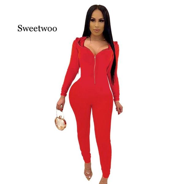 age reduction soft fashion solid hooded full sleeve women zipper elastic tracksuits long jumpsuits, Black;white
age reduction soft fashion solid hooded full sleeve women zipper elastic tracksuits long jumpsuits, Black;white