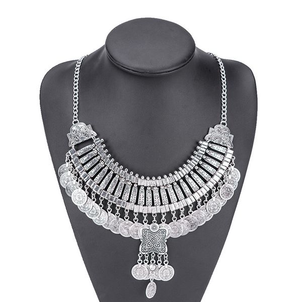 bohemian antique coin maxi tassel african statement necklace female choker collares tribal silver coin pendant jewelry
bohemian antique coin maxi tassel african statement necklace female choker collares tribal silver coin pendant jewelry