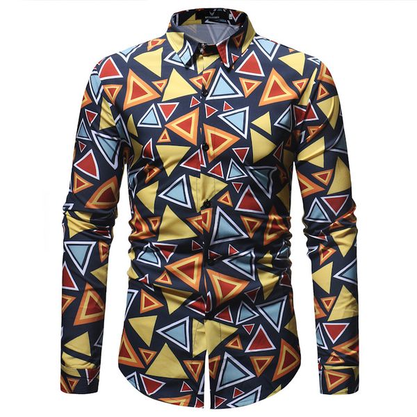 fashion men's clothing shirt wholesale men's color triangle print long-sleeved shirt camisa masculina xx17, White;black
fashion men's clothing shirt wholesale men's color triangle print long-sleeved shirt camisa masculina xx17, White;black