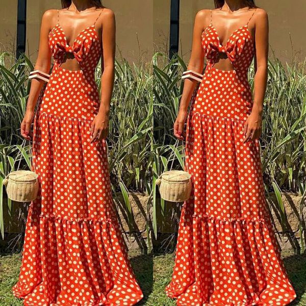 women's polka dot strappy v neck long maxi dress summer beach holiday dress, White;black
women's polka dot strappy v neck long maxi dress summer beach holiday dress, White;black