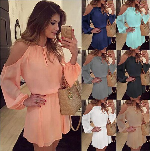 2020 new chiffon strapless dress strap long-sleeved dress casual solid color dress, White;black
2020 new chiffon strapless dress strap long-sleeved dress casual solid color dress, White;black