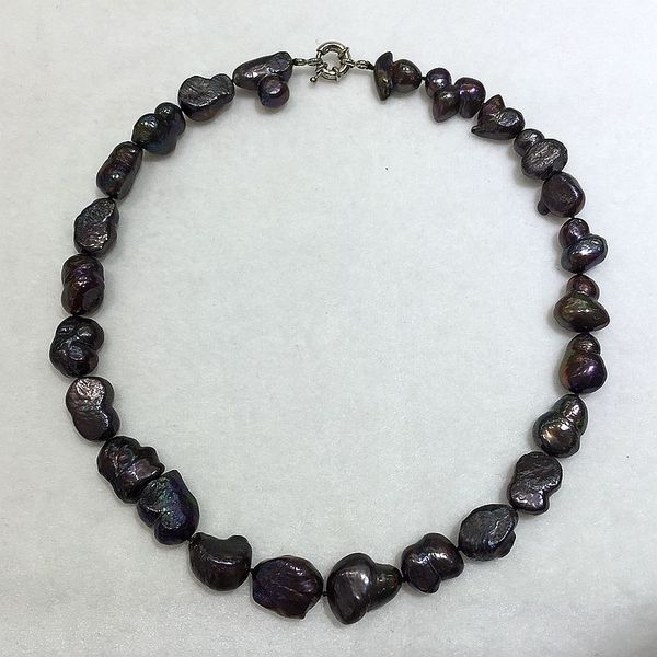 black gray color peanut shape baroque irregular choker stely natural fresh water pearls necklace unique for women, Silver
black gray color peanut shape baroque irregular choker stely natural fresh water pearls necklace unique for women, Silver
