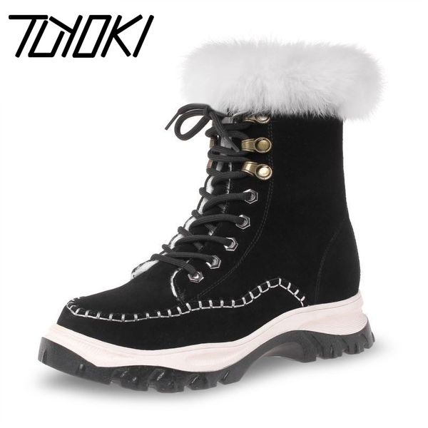 tuyoki new real leather women snow boots warm winter plush ankle boots lace up round toe leisure women footwear size 34-41, Black
tuyoki new real leather women snow boots warm winter plush ankle boots lace up round toe leisure women footwear size 34-41, Black